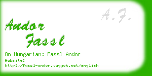 andor fassl business card